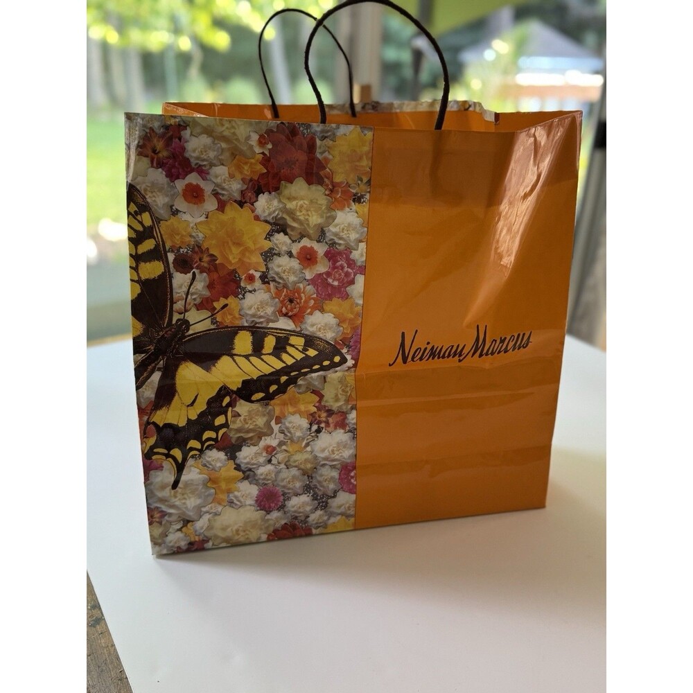 RARE Neiman Marcus Paper Shopping Bag Artist Peter Dayton - Butterfly Art